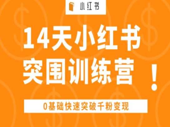 14天小红书突围训练营 ，0基础快速突破千粉变现-云深网创社