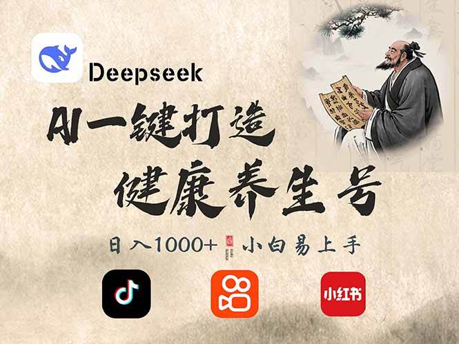 （14520期）DeepSeek做养生号，一条作品涨粉2万+，轻松日入300+-云深网创社