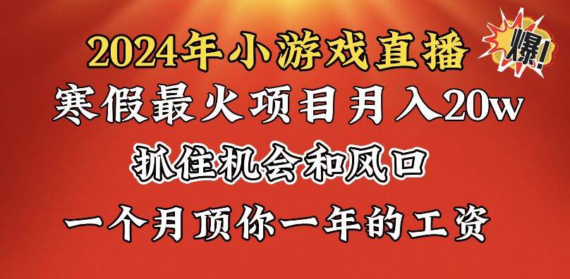 （8778期）2024年寒假爆火项目，小游戏直播月入20w+，学会了之后你将翻身-云深网创社