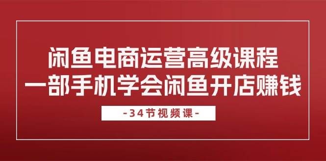 （10686期）闲鱼电商运营高级课程，一部手机学会闲鱼开店赚钱（34节课）-云深网创社