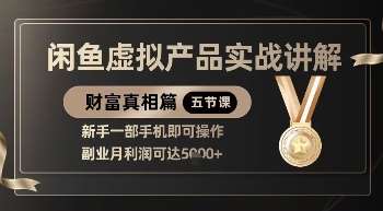 精品！闲鱼虚拟产品实战讲解，新手一部手机即可操作，副业月利润可达5k+-云深网创社