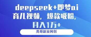 deepseek+即梦ai育儿视频，爆款吸粉，月入1w-云深网创社