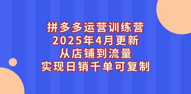 （14469期）拼多多运营训练营2025年4月更新，从店铺到流量，实现日销千单可复制-云深网创社