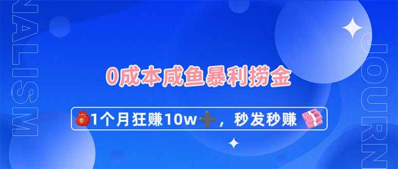 0成本闲鱼暴利捞金，1个月狂赚10W+，秒发秒赚新玩法-云深网创社