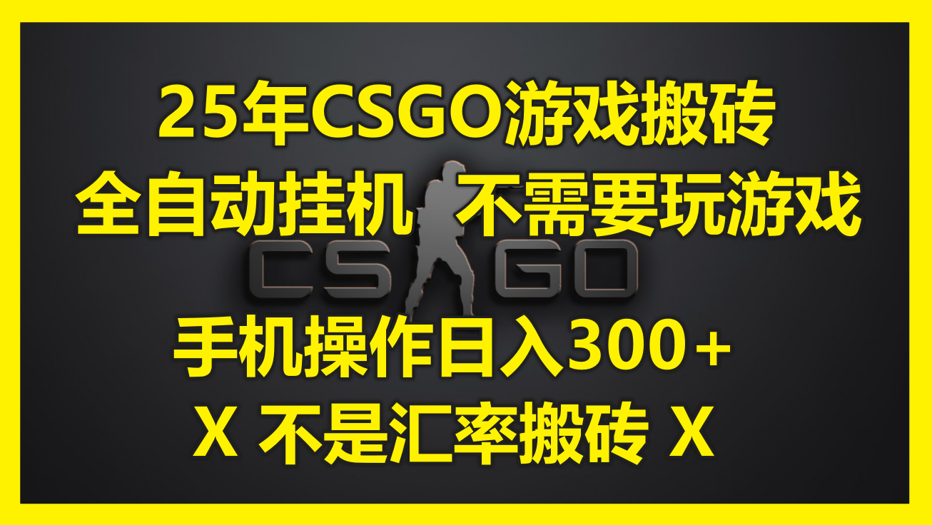 （14902期）25年CSGO游戏搬砖，全自动挂机，不需要玩游戏，手机操作日入300+。(不…-云深网创社