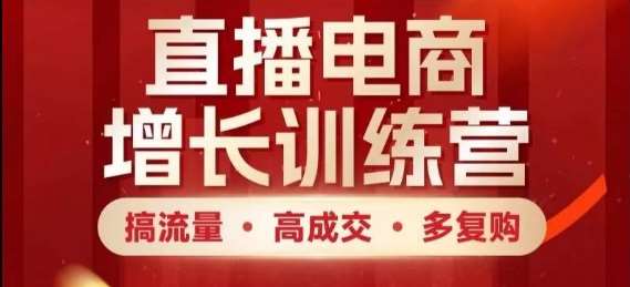 直播电商增长训练营，搞流量·高成交·多复购，快速上手有思路-云深网创社