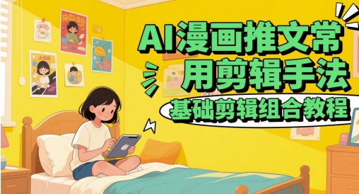 AI漫画推文常用剪辑手法，基础剪辑组合教程-云深网创社