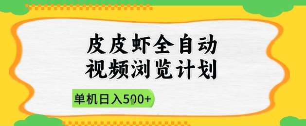 2025皮皮虾全自动视频浏览计划，单机日入5张+新手小白直接开干【揭秘】-云深网创社