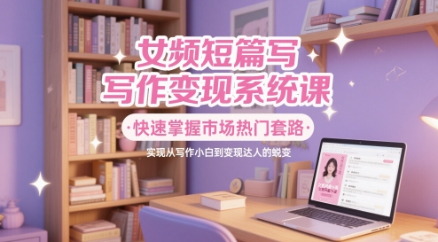 女频短篇写作变现系统课，快速掌握市场热门套路，实现从写作小白到变现达人的蜕变-云深网创社