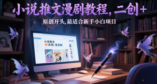 小说推文漫剧教程，二创+原创开头，最适合新手小白项目-云深网创社
