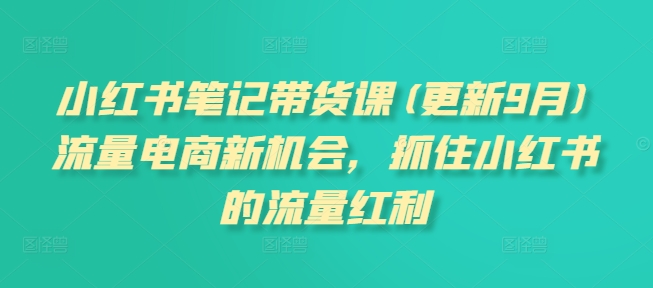 小红书笔记带货课(更新25年5月)流量电商新机会，抓住小红书的流量红利-云深网创社