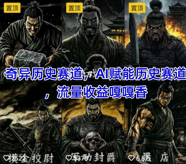 抖音奇异历史赛道，AI赋能历史赛道，流量收益嘎嘎香，狂撸伙伴计划-云深网创社