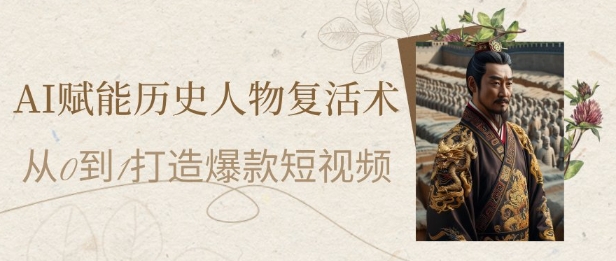 AI赋能历史人物复活术：从0到1打造爆款短视频，7天涨粉10W，小白也能月入过1W-云深网创社