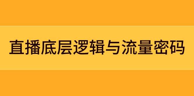 （14695期）直播底层逻辑与流量密码：定位模型+案例拆解，急速流承接与数据优化全攻略-云深网创社
