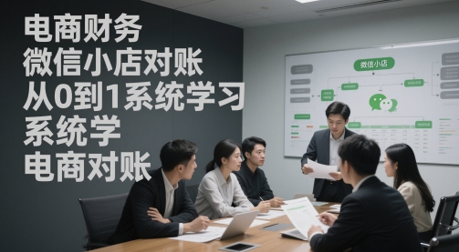 电商财务微信小店对账，从0到1系统学习电商对账-云深网创社