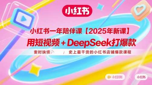 小红书一年陪伴课【2025年新课】，用短视频+deepSeek打爆款，史上最干货的小红书店铺爆款课程-云深网创社
