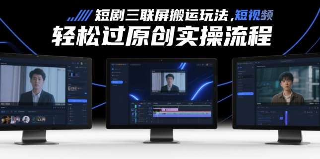 短剧三联屏搬运玩法，短剧搬运轻松过原创实操流程-云深网创社