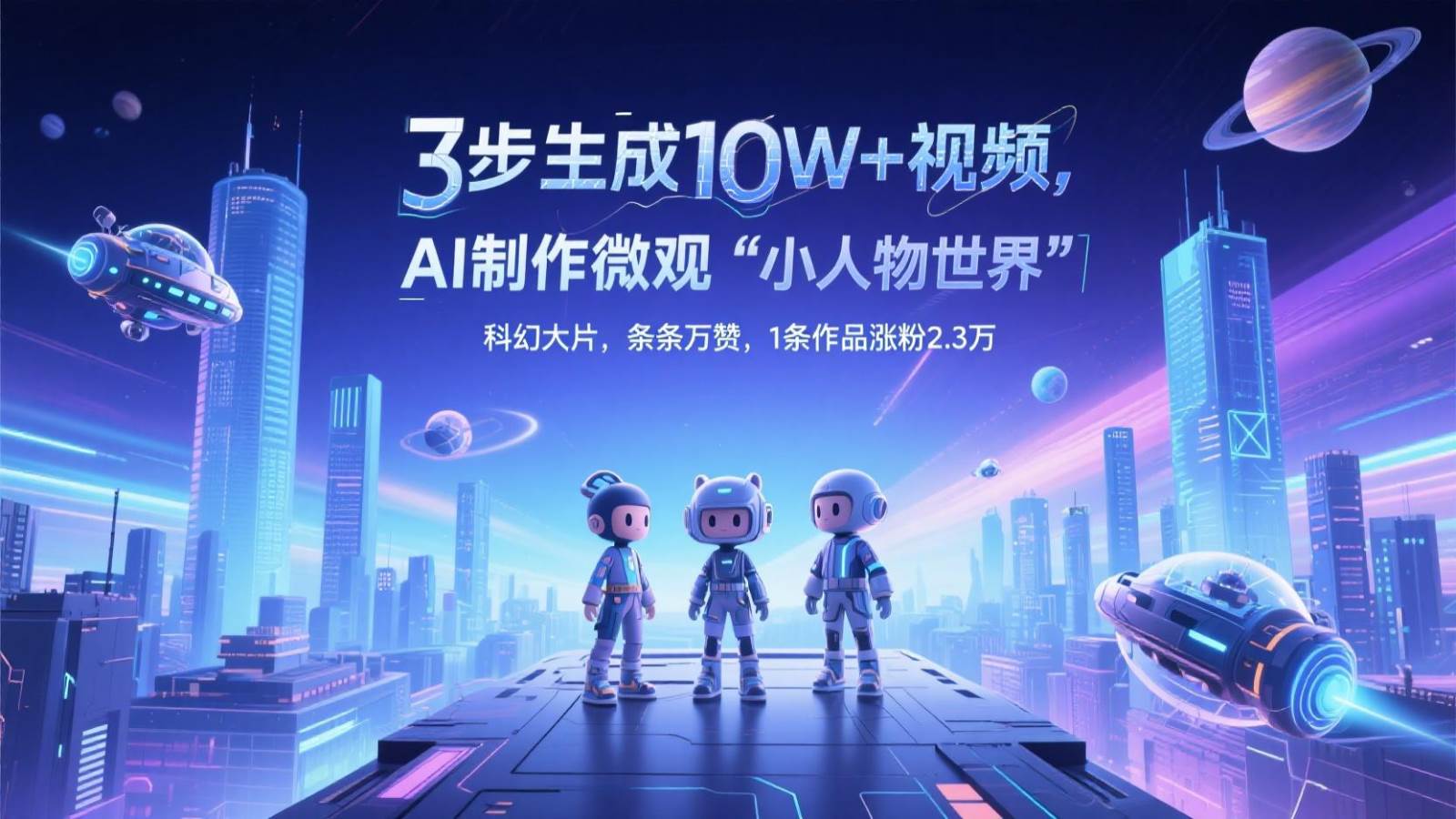 三步生成10W+视频，AI制作微观“小人物世界”科幻大片，条条万赞，1条作品涨粉2.3万-云深网创社