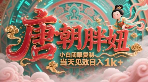 用AI克隆“唐朝胖妞”日更3条，平台疯狂推流，小白闭眼复制，当天见效，日入1k+-云深网创社