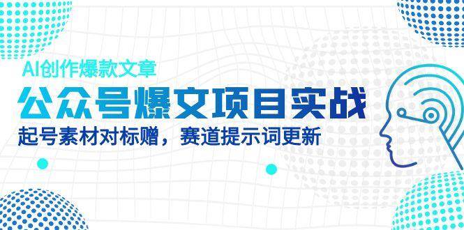 （14709期）公众号爆文项目实战，AI创作爆款文章，起号素材对标赠（附赛道AI提示词）-云深网创社