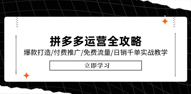 （15085期）拼多多运营全攻略，爆款打造/付费推广/免费流量/日销千单实战教学/6月更新-云深网创社