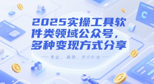 2025实操工具软件类领域公众号，多种变现方式分享-云深网创社