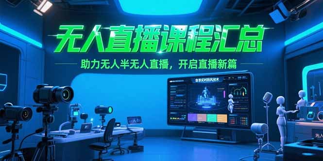 （15218期）无人直播课程汇总，含非实时防风技术，助力无人半无人直播，开启直播新篇-云深网创社