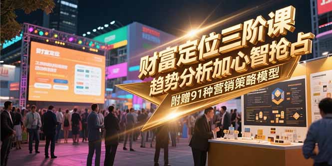 （15219期）财富定位三阶课，趋势分析加心智抢占，附赠91种营销策略模型-云深网创社