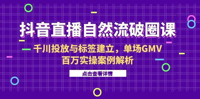 （15136期）抖音直播自然流破圈课-6月，千川投放与标签建立，单场GMV百万实操案例解析-云深网创社