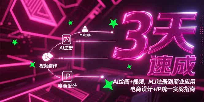 （15245期）3天速成AI绘图+视频，MJ注册到商业应用，电商设计+IP统一实战指南-云深网创社