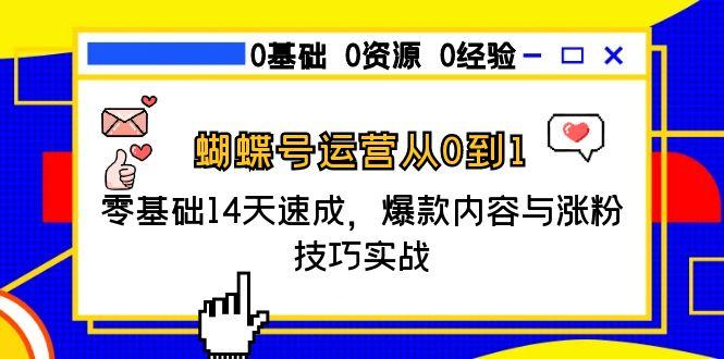 （15125期）蝴蝶号运营从0到1，零基础14天速成，爆款内容与涨粉技巧实战-云深网创社