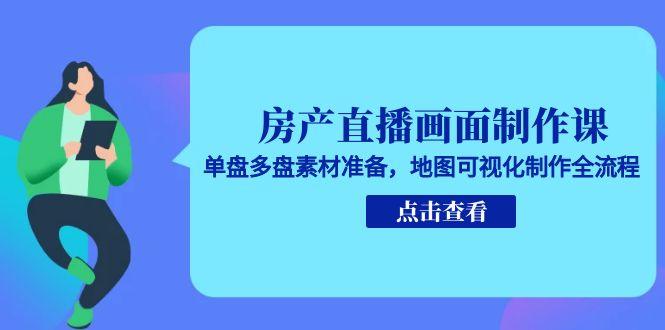 （15156期）房产直播画面制作课，单盘多盘素材准备，地图可视化制作全流程-云深网创社