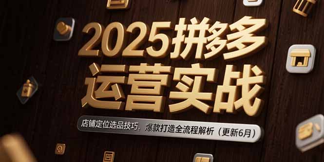 （15235期）2025拼多多运营实战：店铺定位选品技巧，爆款打造全流程解析（更新6月）-云深网创社