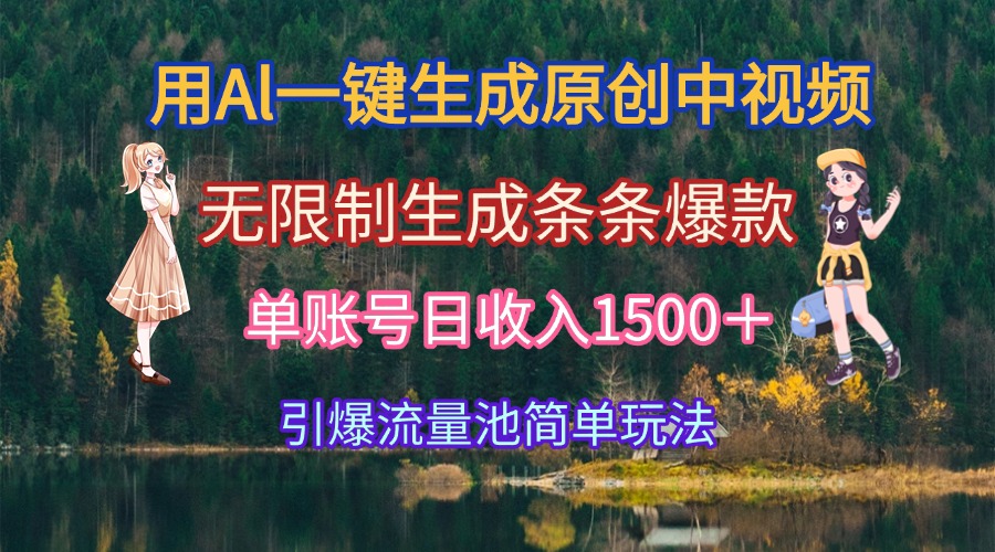 （15210期）用Al一键生成原创中视频，无限制生成条条爆款，单账号日收入1500＋引爆…-云深网创社