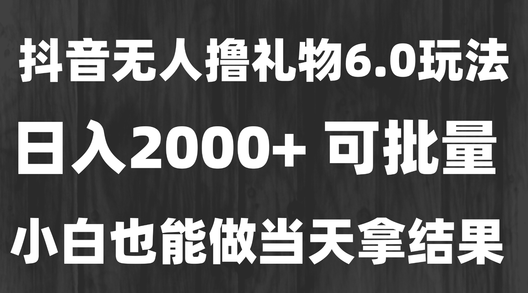 （15250期）最新风口暴力撸金技术，无人撸礼物，长期稳定 一天收益2000+，小白当天…-云深网创社