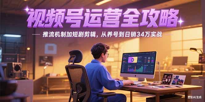 （15217期）2025视频号运营全攻略，推流机制加短剧剪辑，从养号到日销34万实战-云深网创社