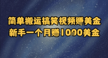 简单搬运搞笑视频挣美金，新手一个月入1k美金-云深网创社