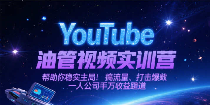 YouTube油管视频实训营，帮助你稳入局、搞流量、打爆款，一人公司千万收益赛道-云深网创社