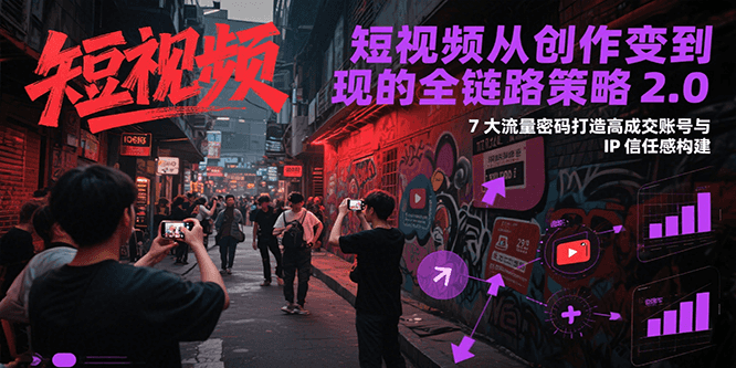 短视频从创作到变现的全链路策略2.0，7大流量密码构建IP信任感打造高成交账号-云深网创社