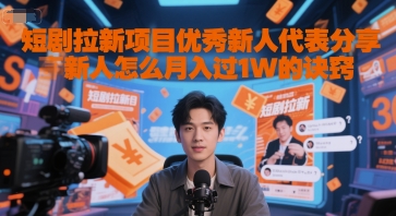 短剧拉新项目优秀新人代表分享新人怎么月入过1W的诀窍-云深网创社