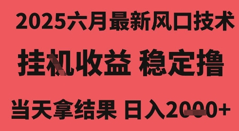 2025六月最新风口技术，无人挂G撸礼物，长期稳定 一个小时收益2k+，小白当天拿结果【揭秘】-云深网创社
