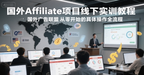国外Affiliate项目线下实训教程，国外广告联盟从零开始的具体操作全流程-云深网创社