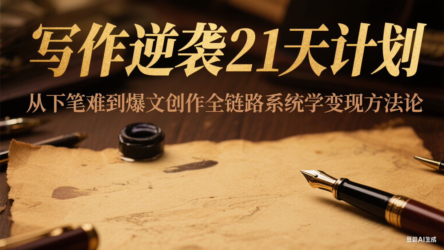 写作逆袭21天计划：从下笔难到爆文创作全链路系统学变现方法论-云深网创社