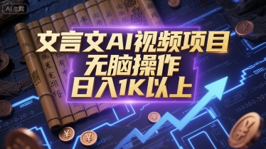 文言文AI视频项目，无脑操作，日入1K以上-云深网创社
