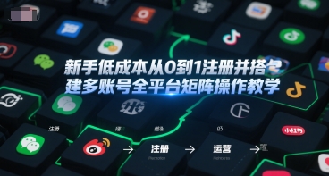 新手低成本从0到1注册并搭建多账号全平台矩阵操作教学，手机号-邮箱-IP-工具-云深网创社
