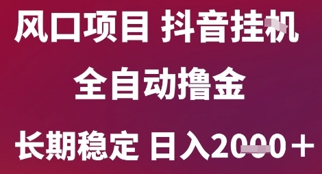 风口项目，六月最新玩法抖音无人挂G，全自动撸金，长期稳定 日入2k+【揭秘】-云深网创社
