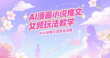AI漫画小说推文女频玩法教学，AI小说推文变现全流程-云深网创社
