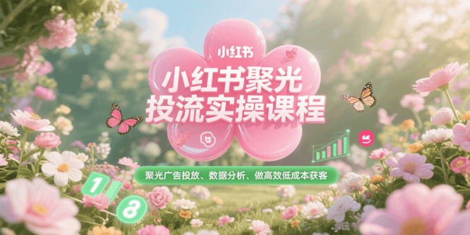 小红书聚光投流实操课程，聚光广告投放、数据分析、做高效低成本获客-云深网创社