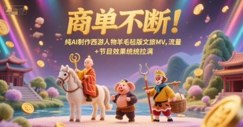 商单不断！纯AI制作西游人物羊毛毡版文旅MV，流量+节目效果统统拉满-云深网创社