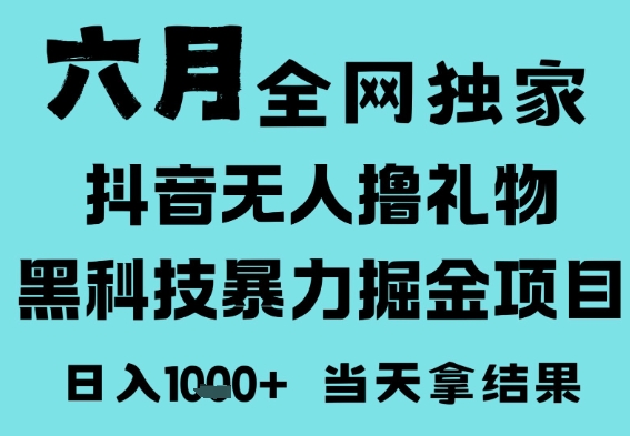 25年6月高爆抖音无人直播最新撸音浪掘金项目，门槛低小白可做，无脑日入1k，可矩阵放大【揭秘】-云深网创社